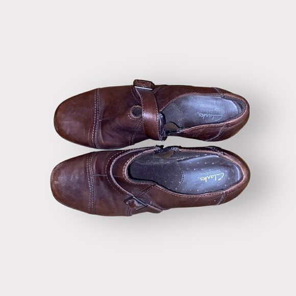 Clarks Brown Leather Shoes Size 7 M - Picture 3 of 5